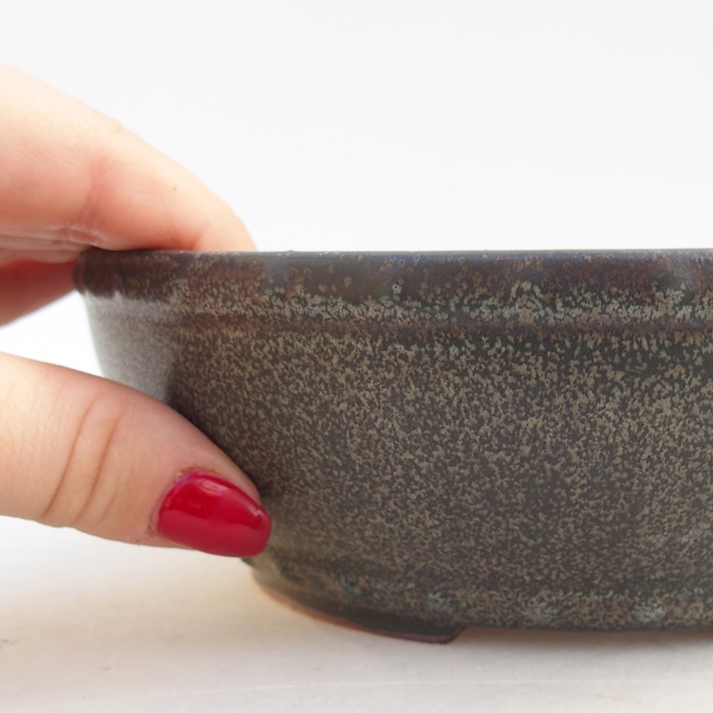 Ceramic bonsai bowl 18 x 18 x 5,5 cm, grey
