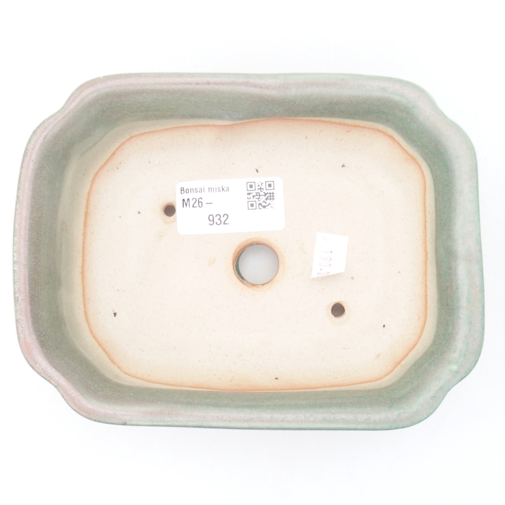 Ceramic bonsai bowl 15,5 x 12 x 4,5 cm, green