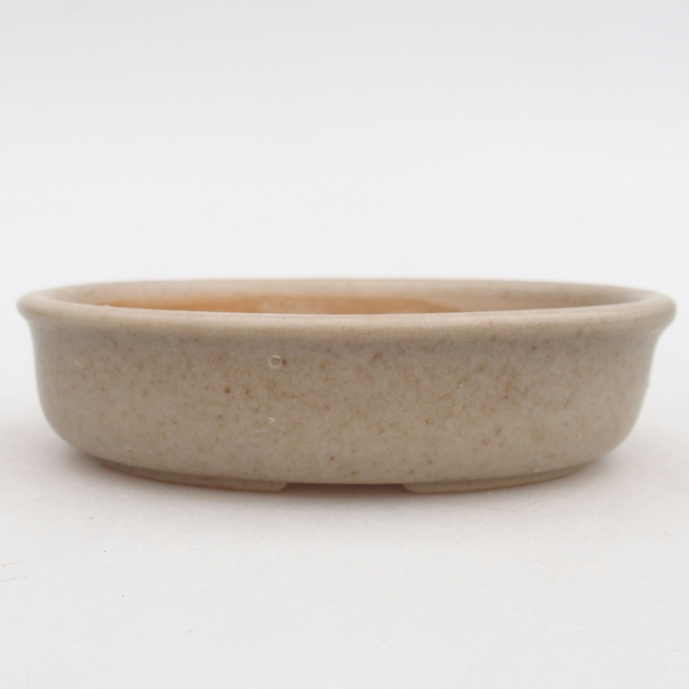 Ceramic bonsai bowl 12 x 8,5 x 3 cm, colour beige