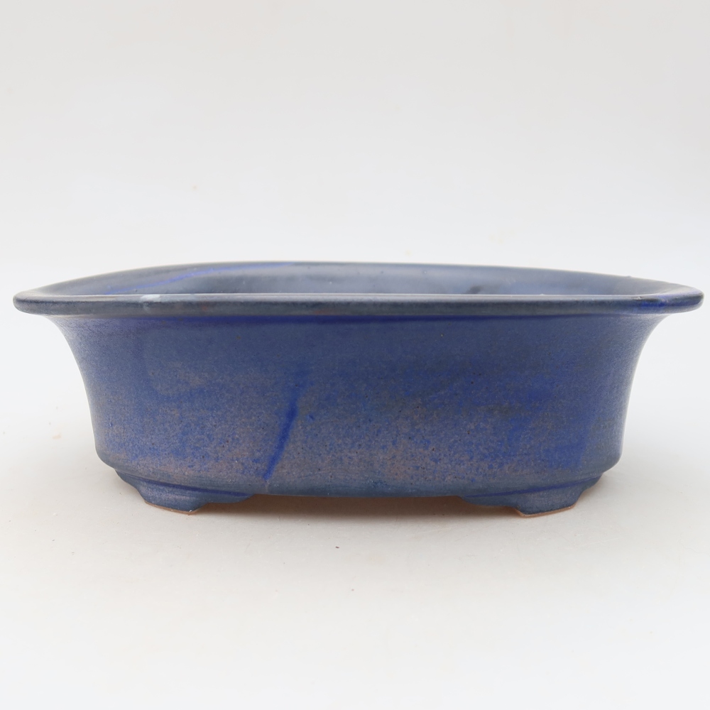 Ceramic bonsai pot, 22.5 x 17.5 x 6.5 cm, blue