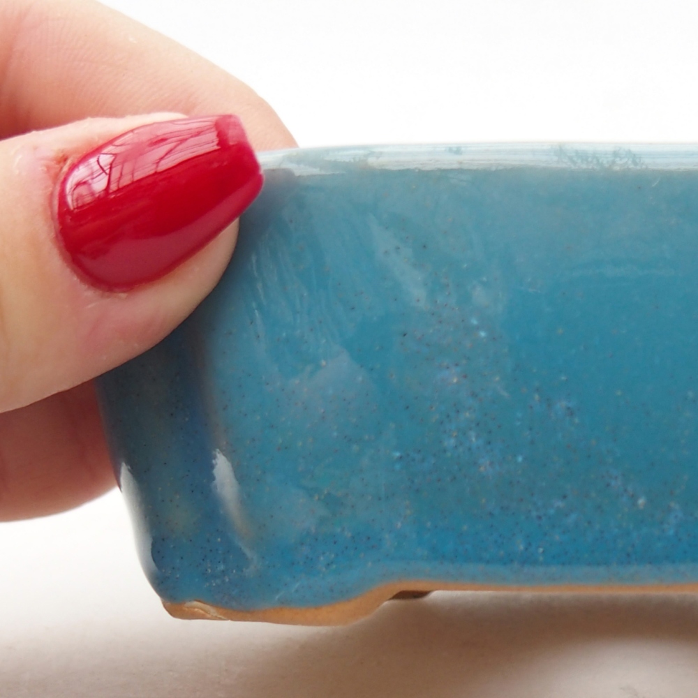 Ceramic bonsai bowl 10,5 x 8 x 3,5 cm, colour blue