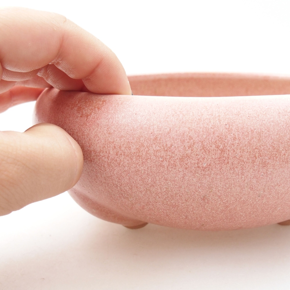 Ceramic bonsai bowl 14 x 14 x 7 cm, color pink
