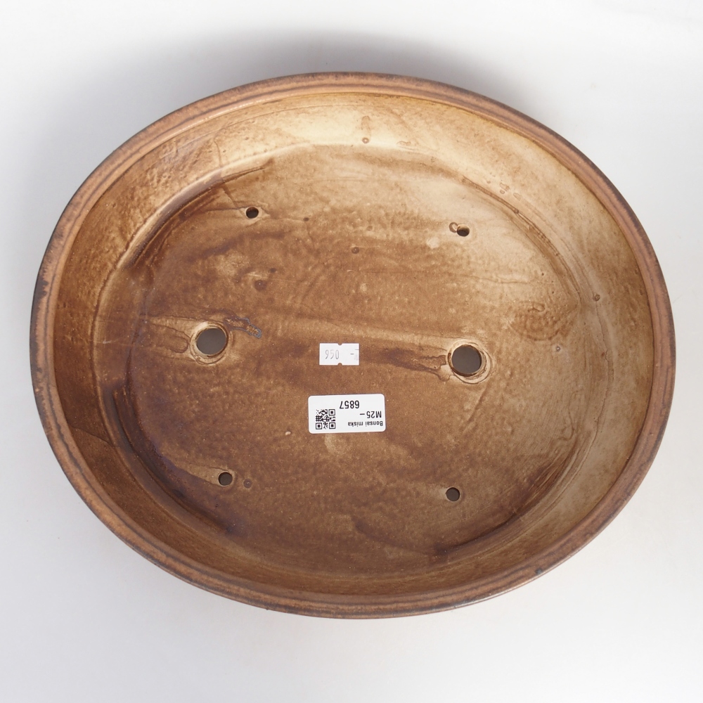 Ceramic bonsai bowl 31,5 x 27,5 x 6,5 cm, pink