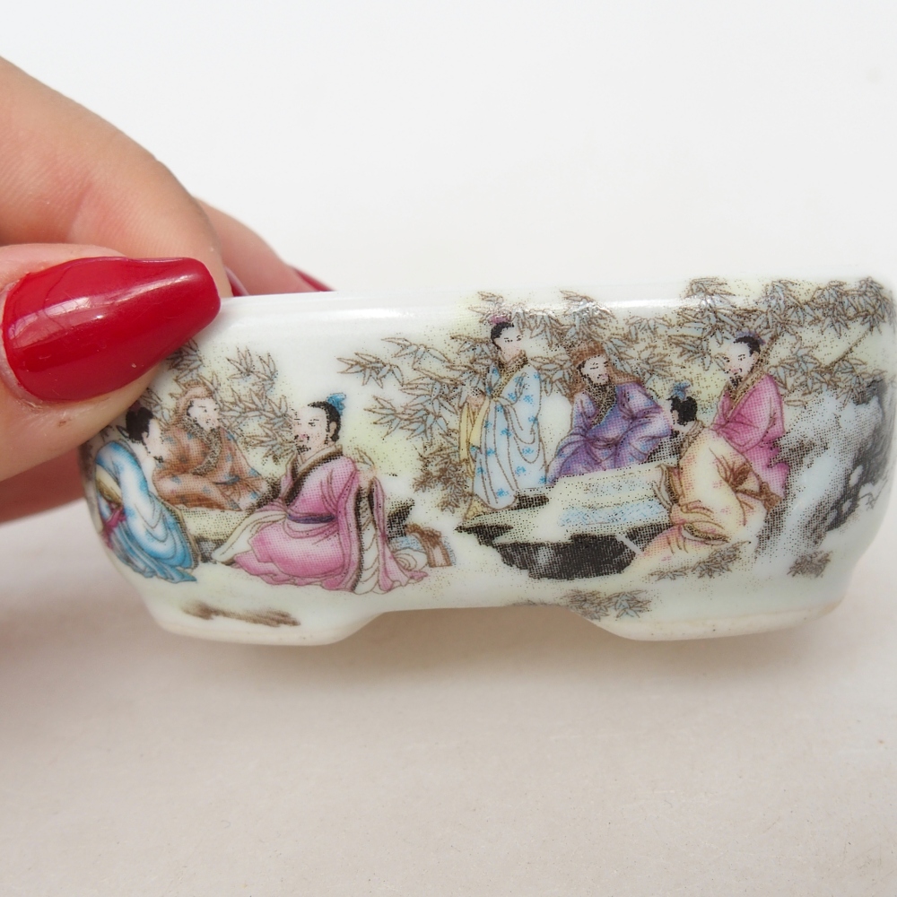 Mini bonsai bowl 8 x 6 x 3 cm, white