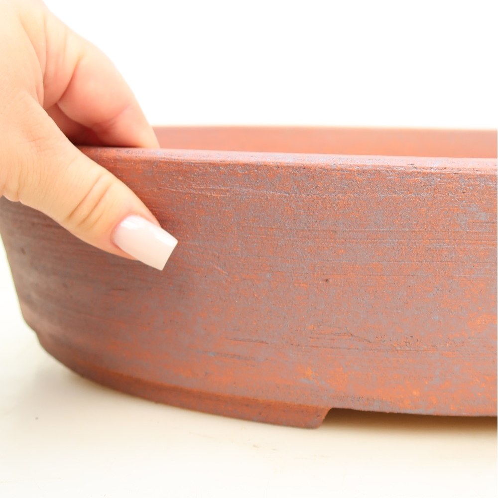 Ceramic bonsai pot, 38.5 x 30 x 8.5 cm, metallic color
