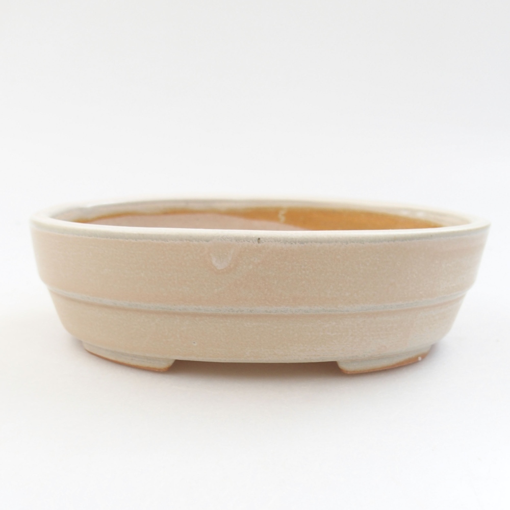 Ceramic bonsai bowl 13,5 x 10 x 4 cm, color beige