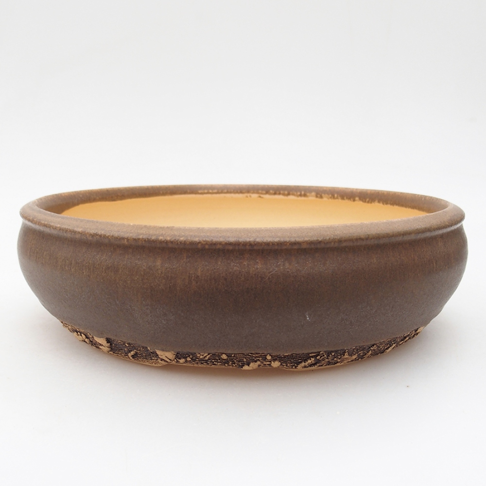 Ceramic bonsai bowl 22 x 22 x 6 cm, color brown