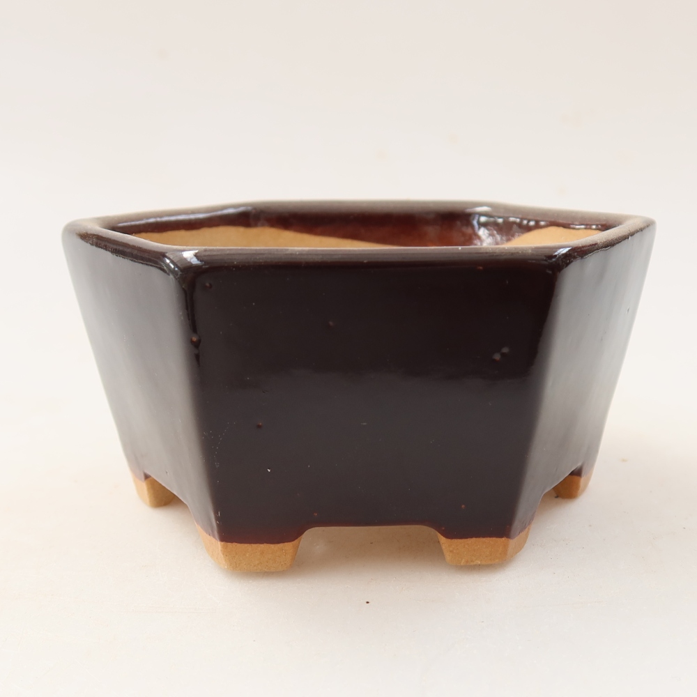 Ceramic bonsai bowl 10 x 9 x 5 cm, brown