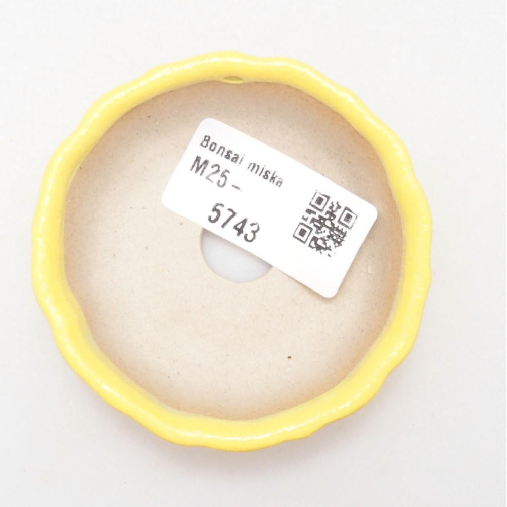 Ceramic bonsai bowl 7 x 7 x 2 cm, yellow