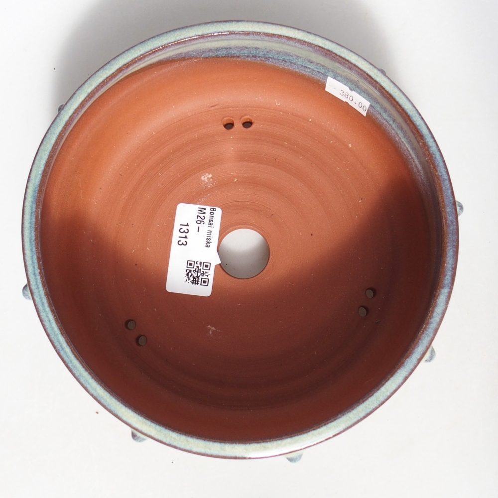 Ceramic bonsai bowl 17 x 17 x 6,5 cm, green