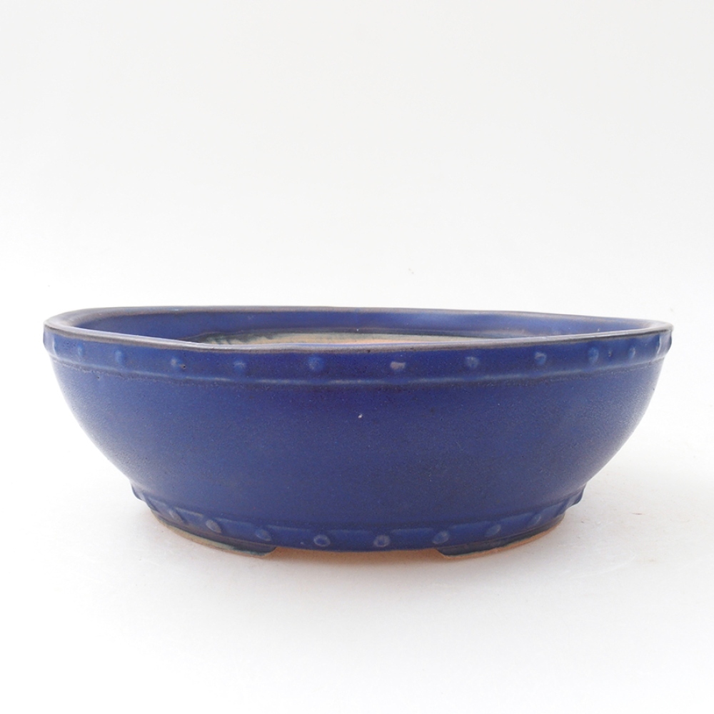 Ceramic bonsai bowl 17,5 x 17,5 x 5 cm, color blue