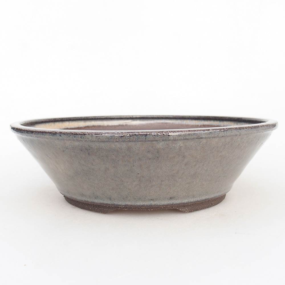 Ceramic bonsai bowl 19 x 19 x 6 cm, grey