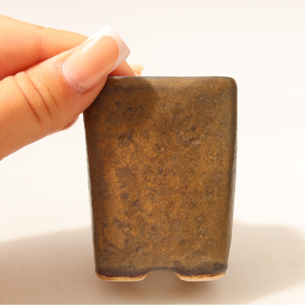 Ceramic bonsai bowl 5 x 5 x 6,5 cm, brown