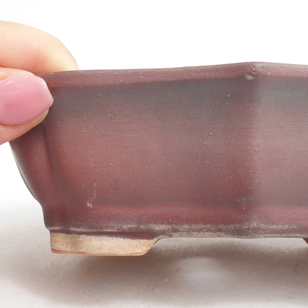 Ceramic bonsai bowl 15,5 x 11,5 x 4,5 cm, color pink