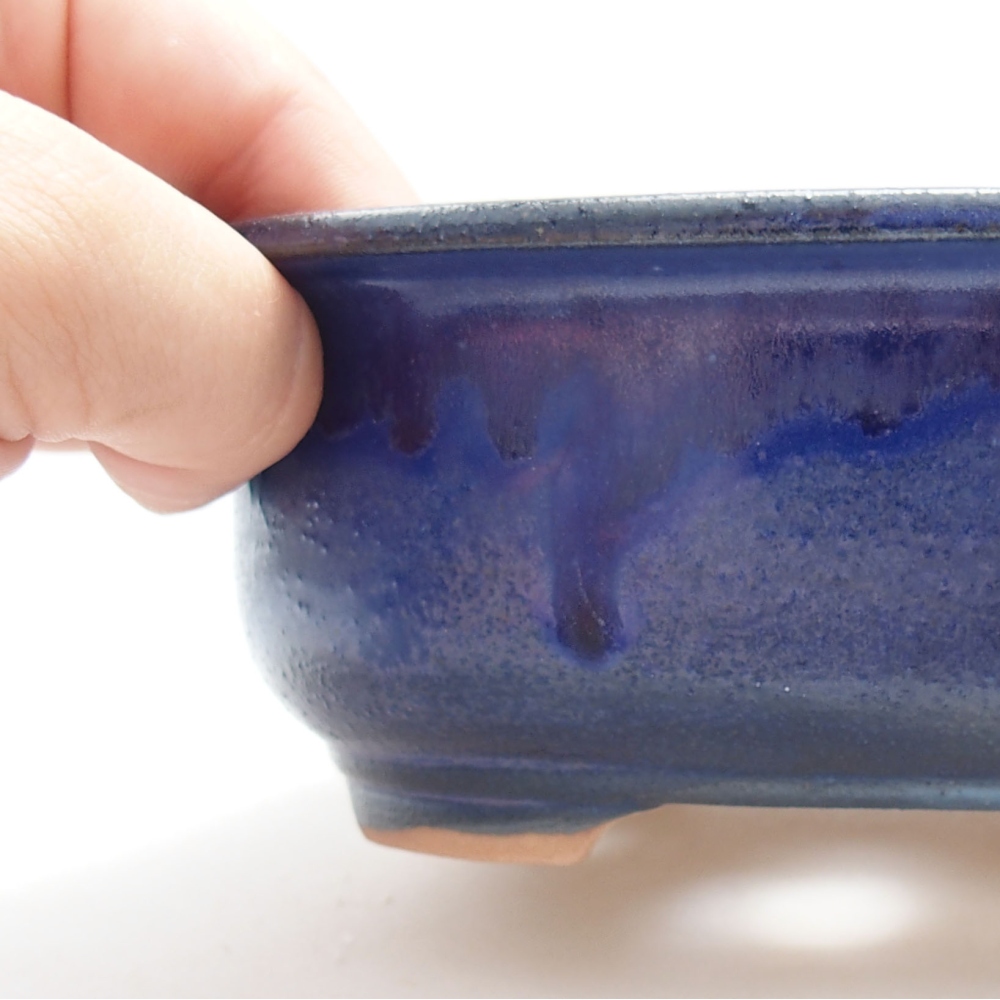 Ceramic bonsai bowl 15,5 x 12 x 6 cm, color blue