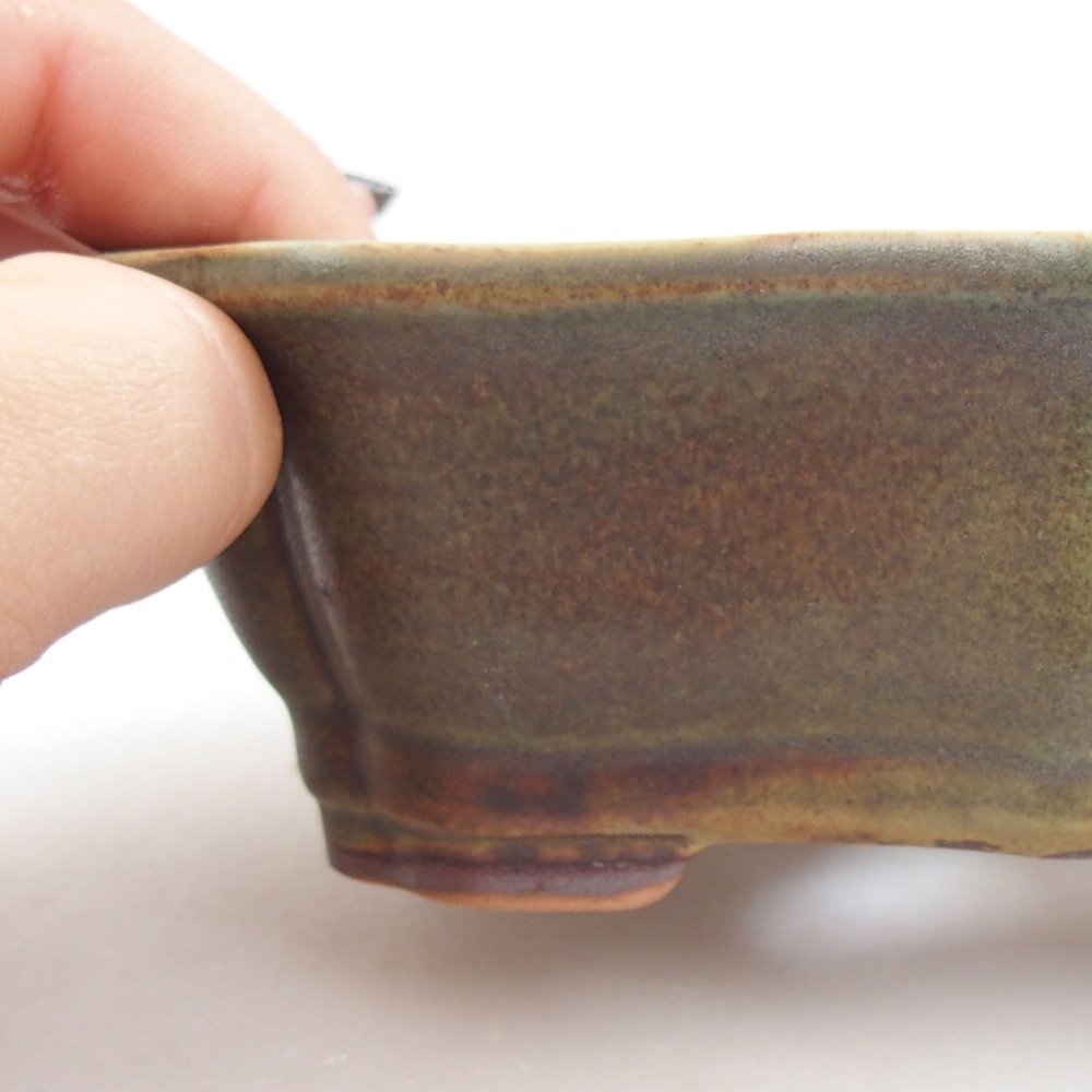 Ceramic bonsai bowl 15,5 x 11 x 4,5 cm, color green