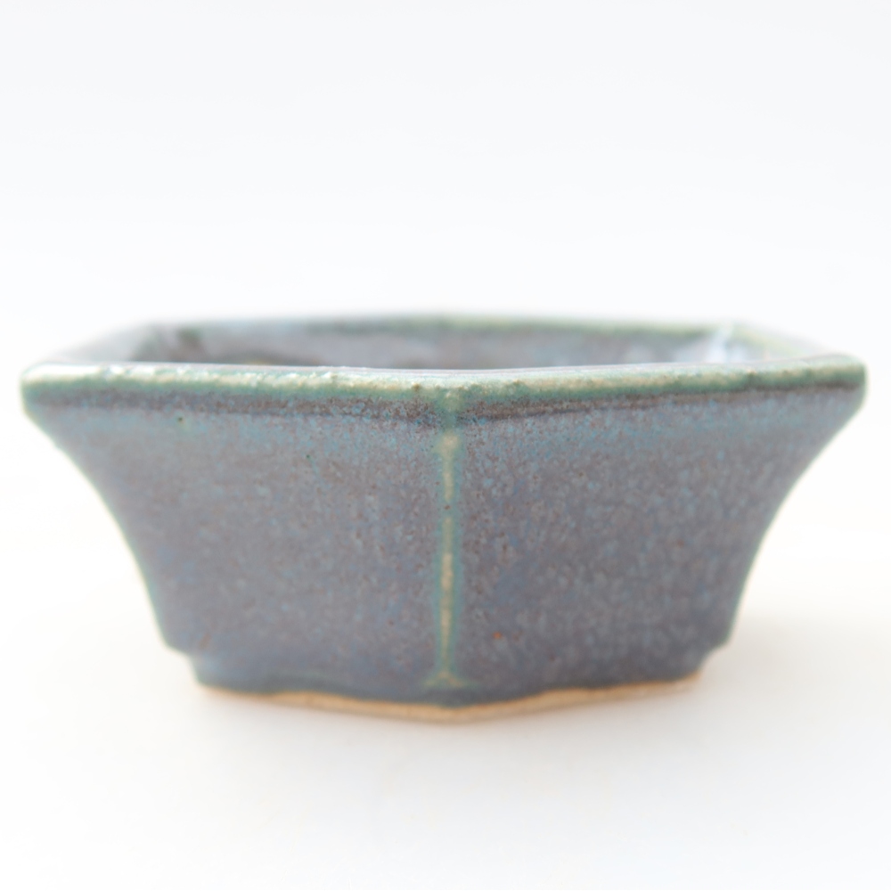 Ceramic bonsai pot, 6 x 5.5 x 2.5 cm, gray
