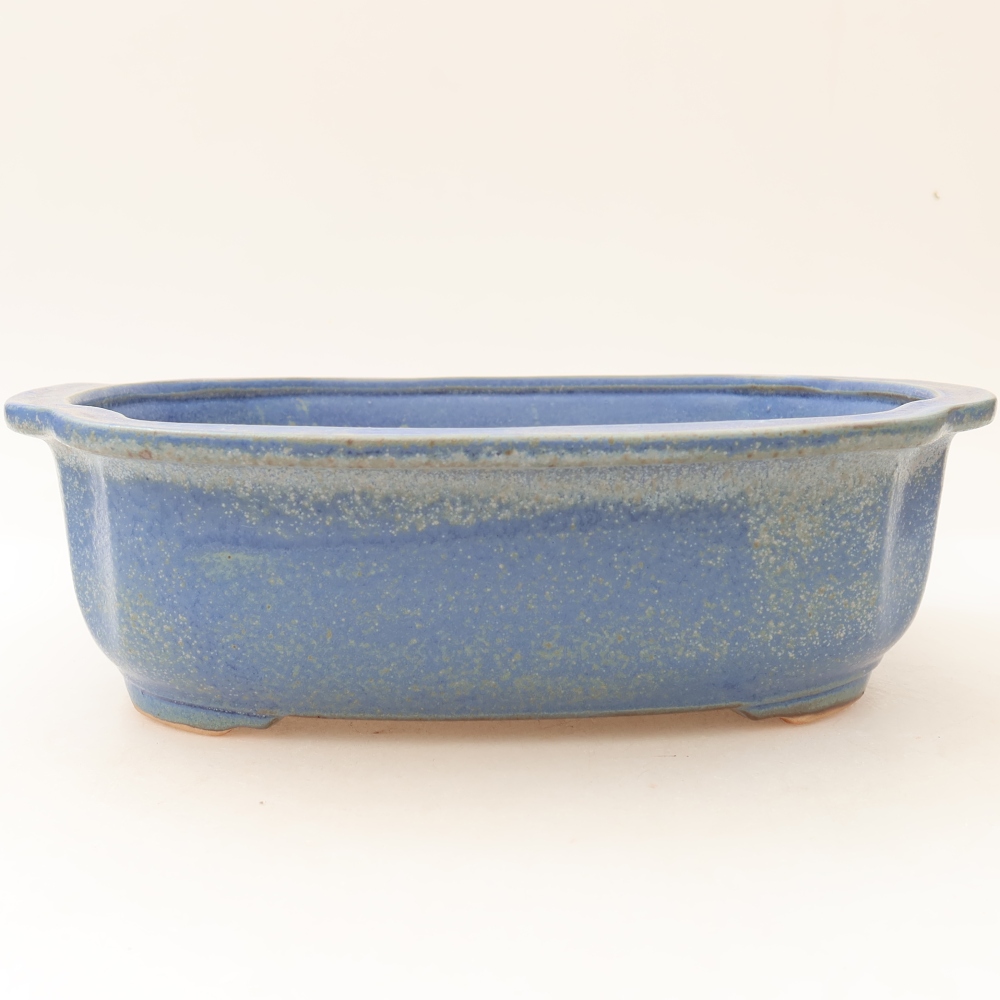 Ceramic bonsai pot, 24.5 x 21 x 7.5 cm, blue