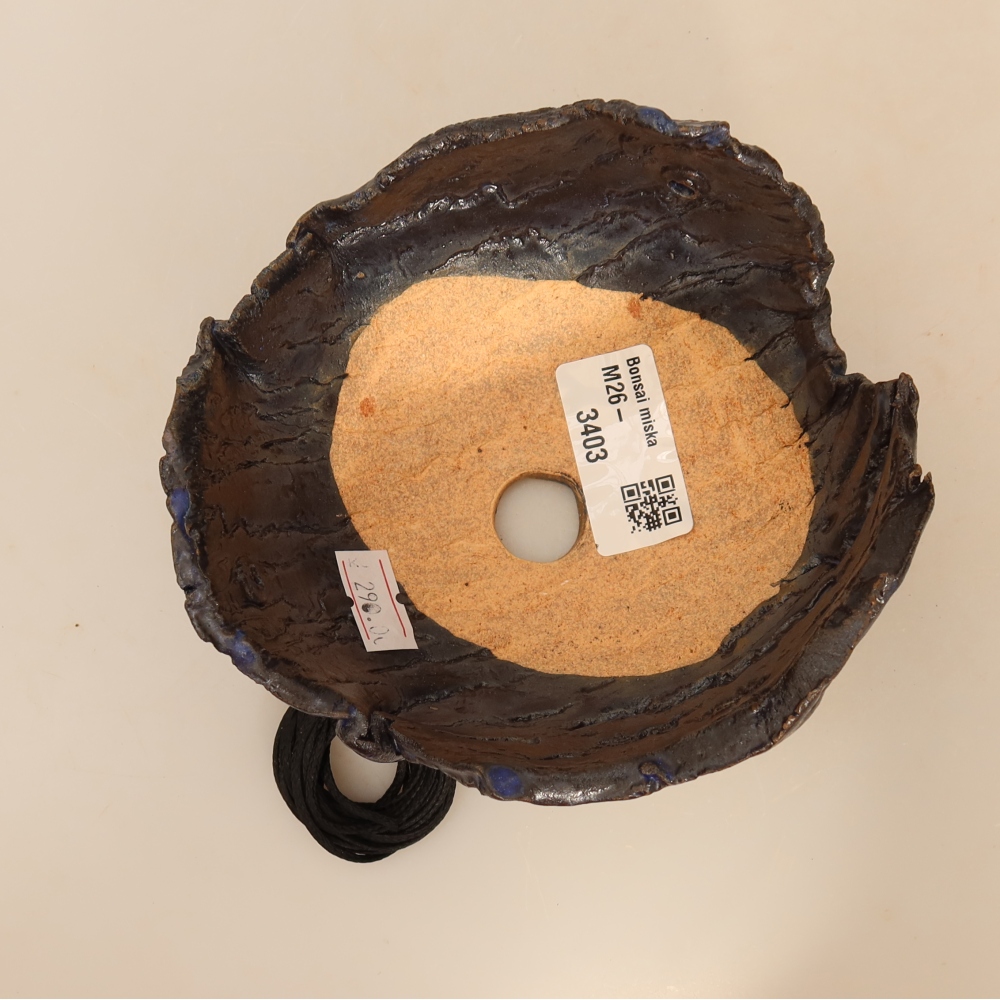 Ceramic Kokedama Pot, 12.5 x 12 x 7 cm, blue