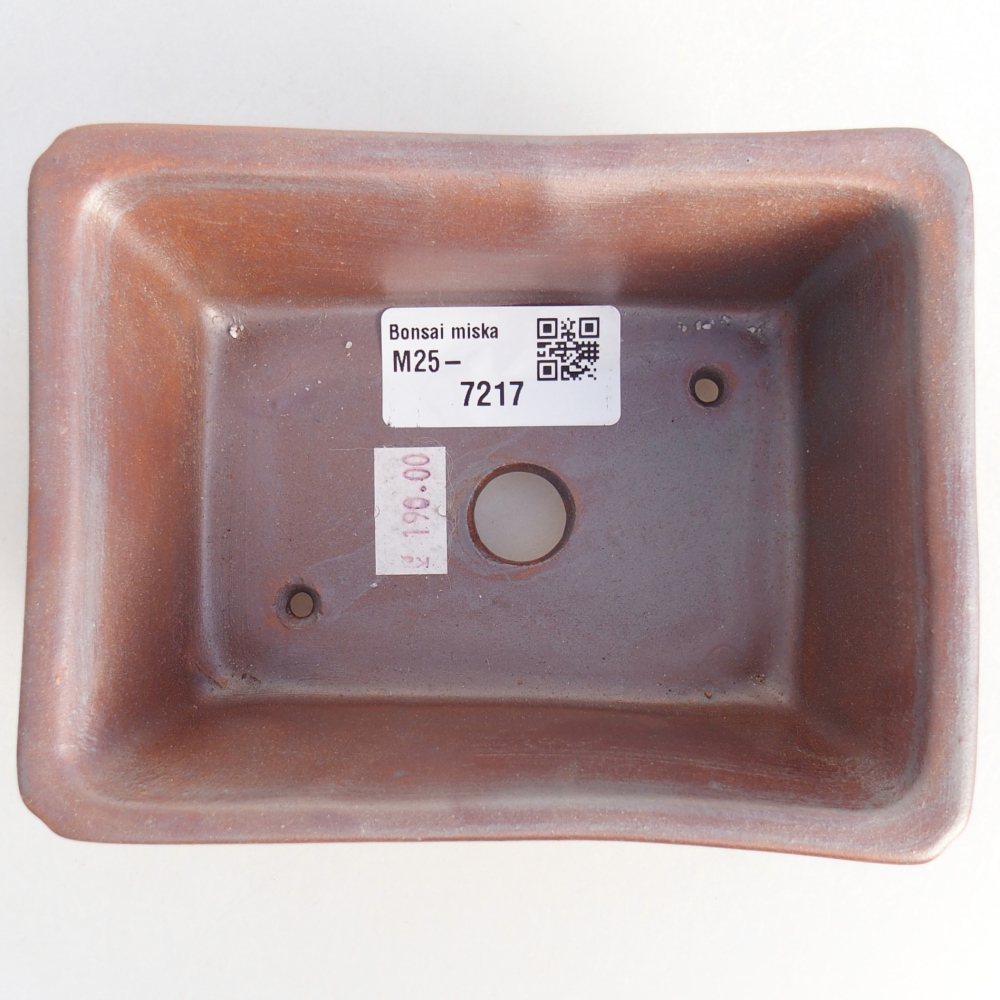 Ceramic bonsai bowl 13,5 x 10 x 5,5 cm, metal colour