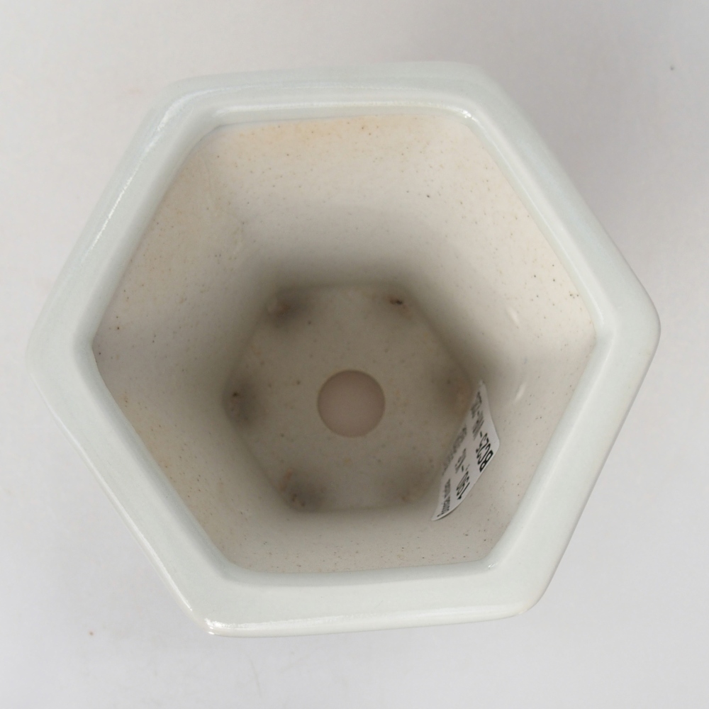 Ceramic bonsai bowl 10 x 9 x 9 cm, colour white