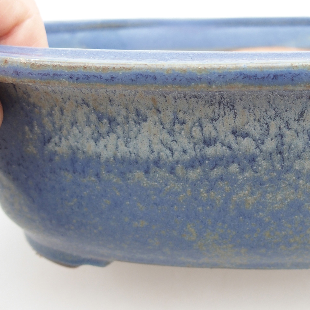 Ceramic bonsai bowl 24 x 19,5 x 7 cm, colour blue