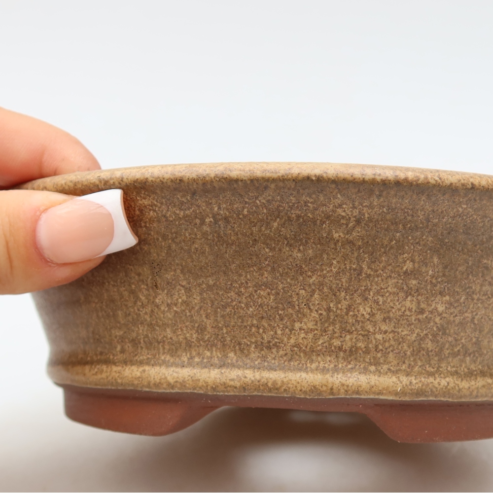 Ceramic bonsai bowl 16 x 16 x 5 cm, brown