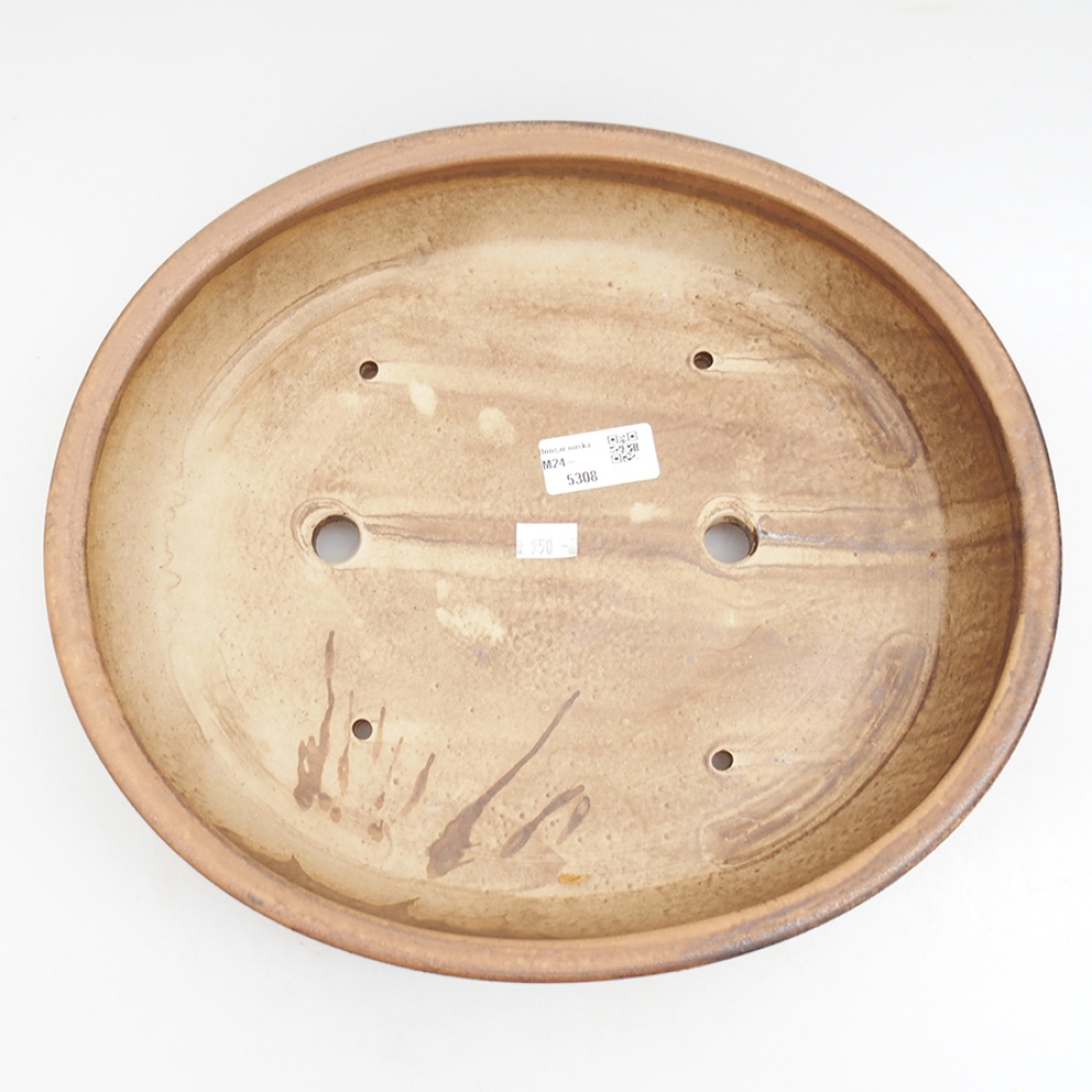 Ceramic bonsai bowl 32 x 28 x 6,5 cm, color pink