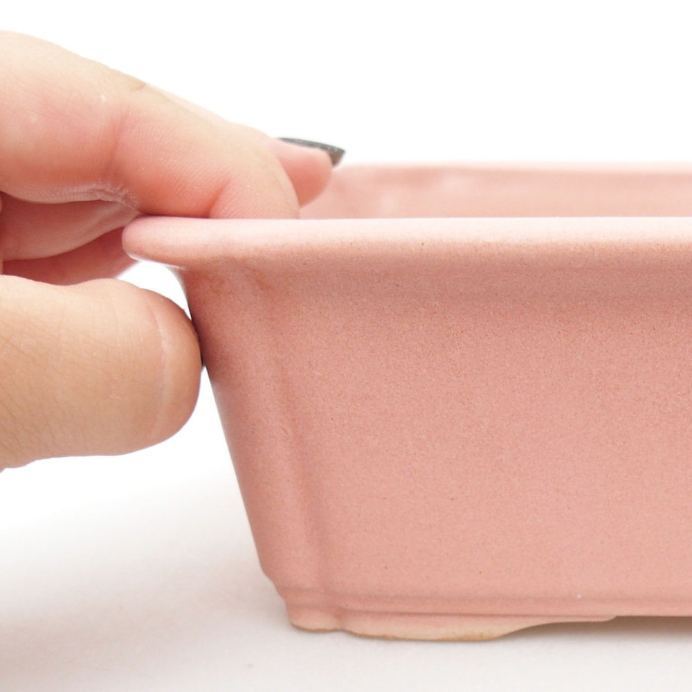 Ceramic bonsai bowl 20,5 x 15 x 6 cm, color pink