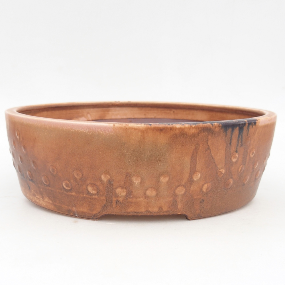 Ceramic bonsai bowl 24,5 x 24,5 x 7 cm, pink