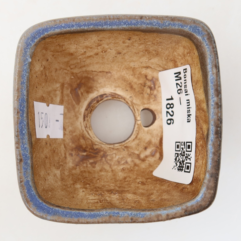 Ceramic bonsai pot, 6 x 6 x 4 cm, blue