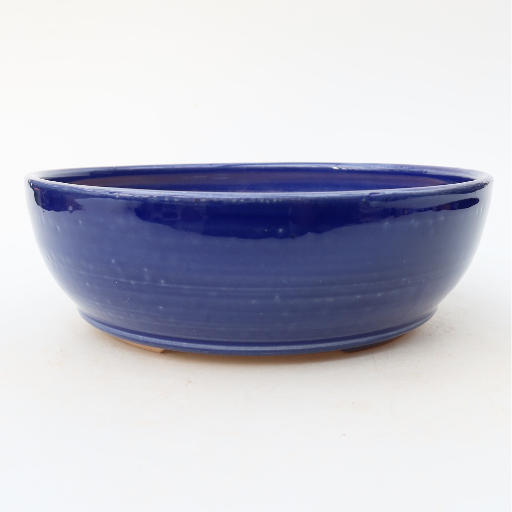 Ceramic bonsai bowl 19 x 19 x 6 cm, colour blue