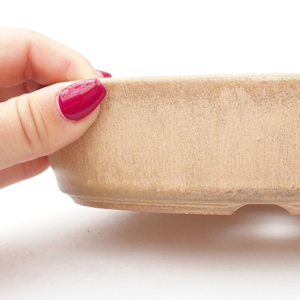 Ceramic bonsai bowl  18,5 x 13,5 x 4,5 cm, color beige