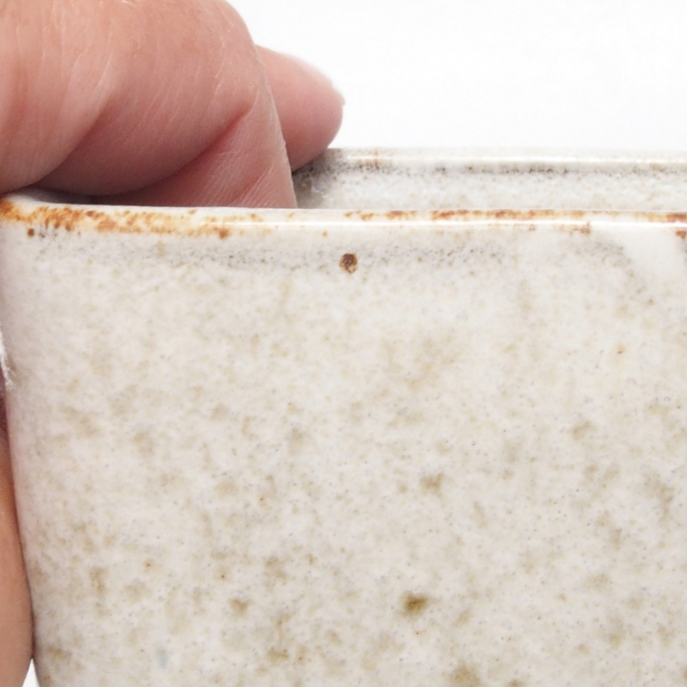 Ceramic bonsai bowl 8,5 x 8,5 x 11 cm, color white