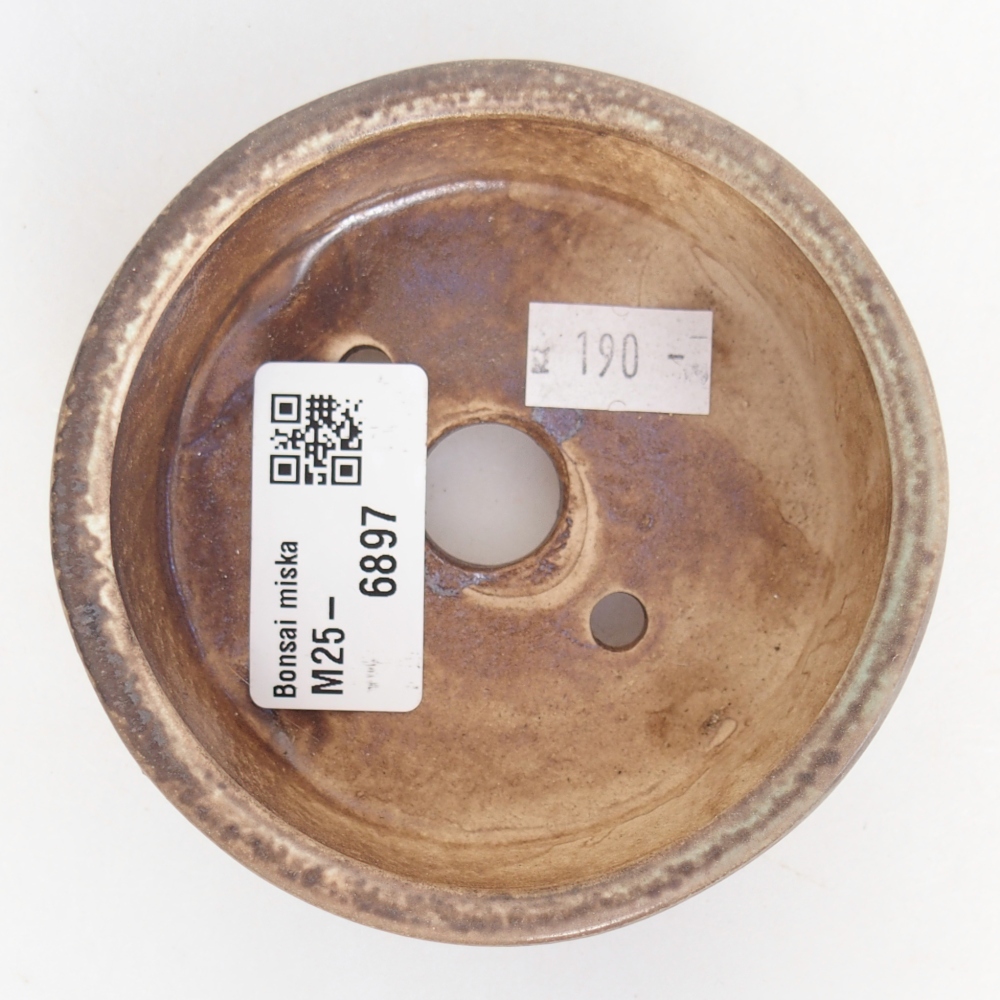Ceramic bonsai bowl 9 x 9 x 3,5 cm, green