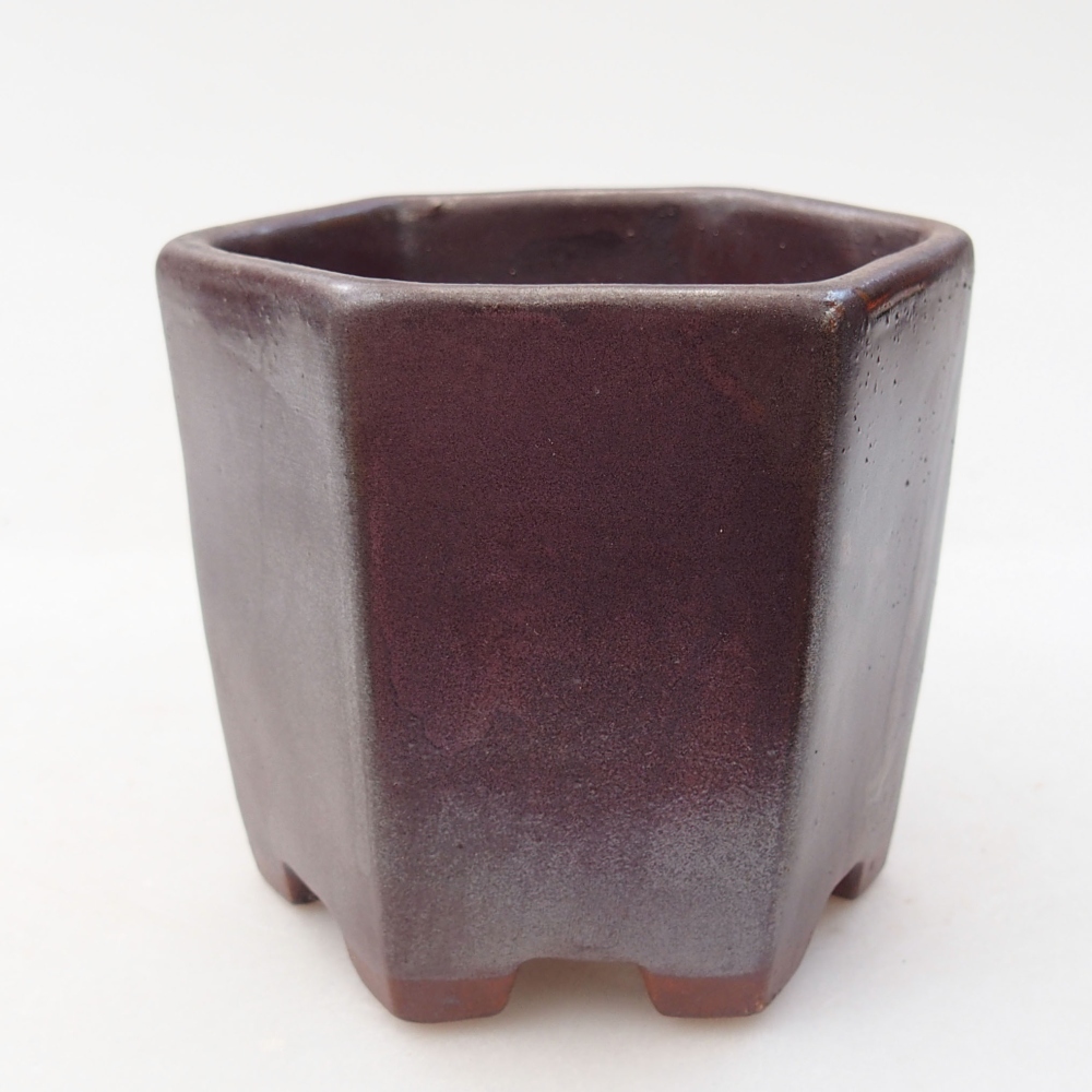 Ceramic bonsai bowl 9 x 8 x 8 cm, color metallic