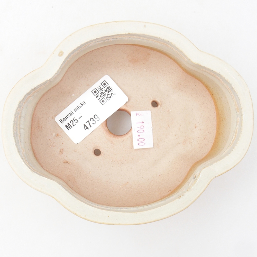 Ceramic bonsai bowl 12,5 x 10 x 4,5 cm, color beige