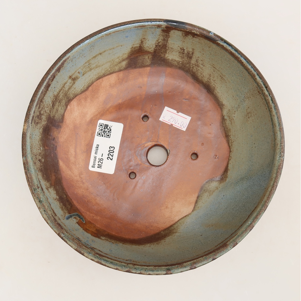 Ceramic bonsai bowl 17,5 x 17,5 x 4,5 cm, brown