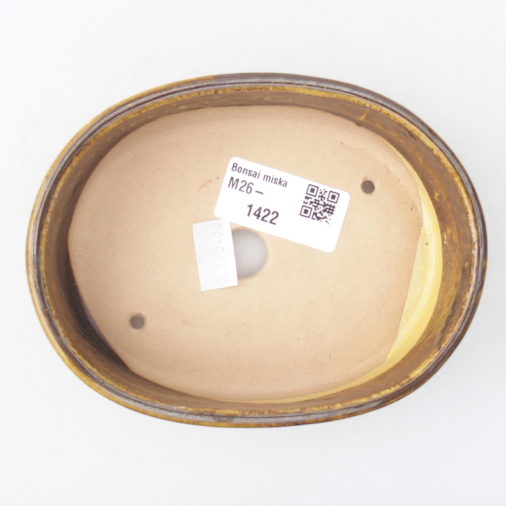 Ceramic bonsai bowl 12,5 x 10 x 3,5 cm, yellow