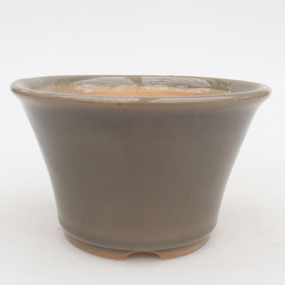 Ceramic bonsai bowl 11 x 11 x 7 cm, grey
