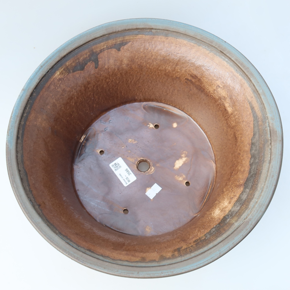 Ceramic bonsai pot, 31.5 x 31.5 x 14.5 cm, blue