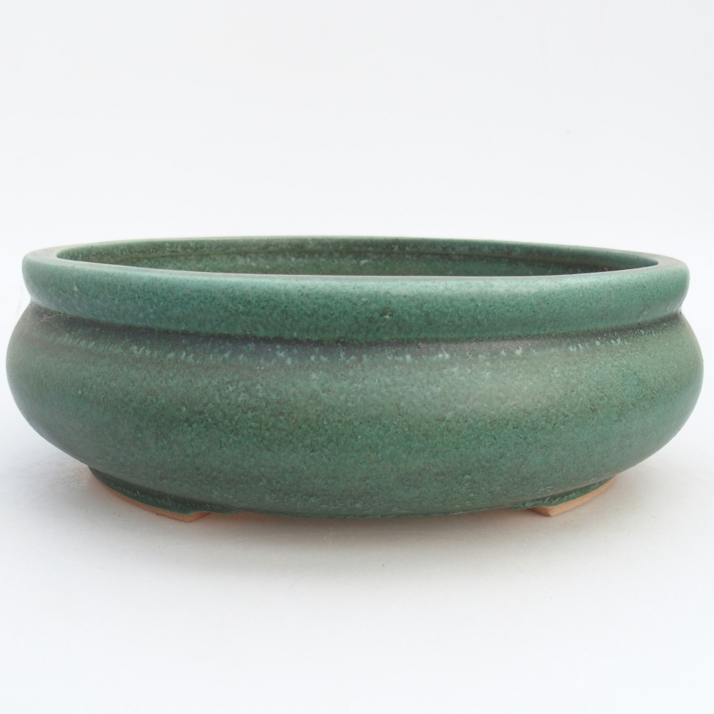 Ceramic bonsai bowl 23 x 23 x 8 cm, green