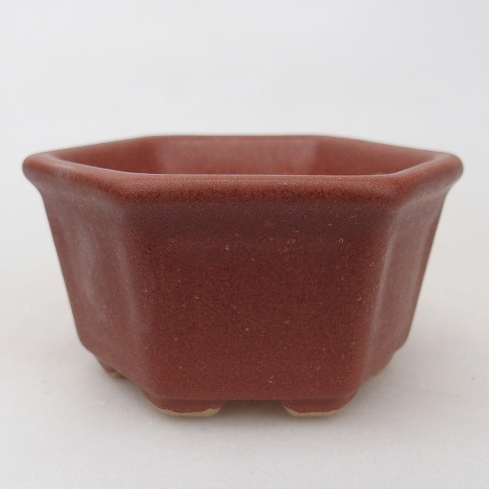 Ceramic bonsai bowl 7,5 x 7 x 4 cm, brown