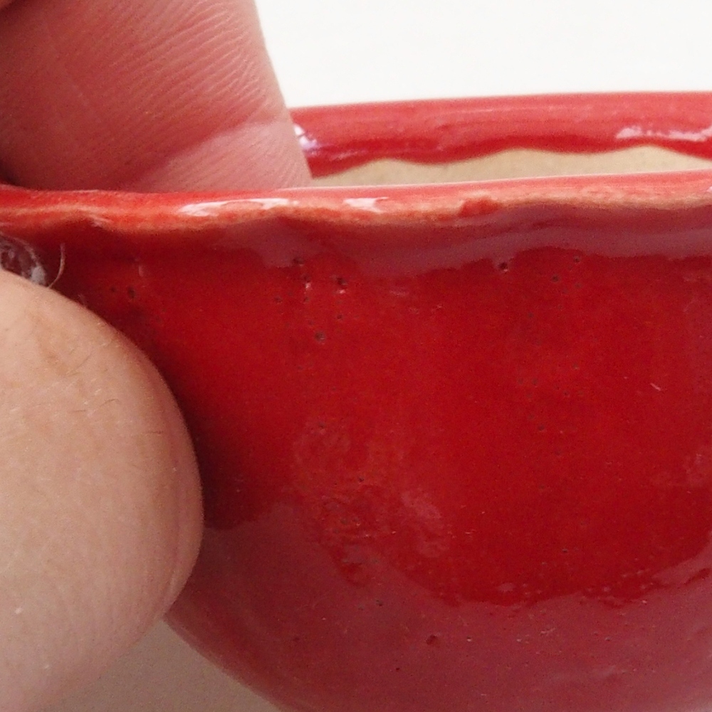 Mini bonsai bowl 7 x 7 x 3,5 cm, color red