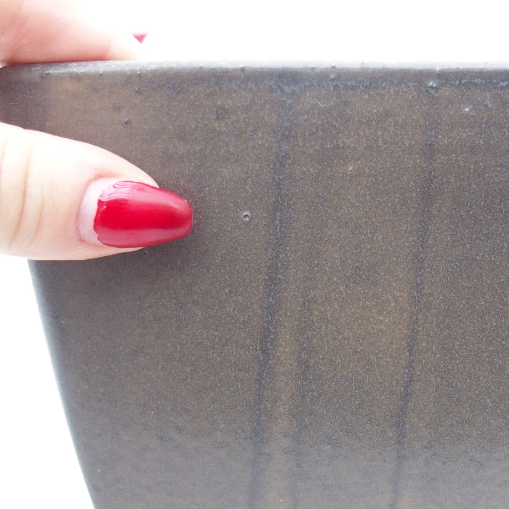 Ceramic bonsai bowl 16 x 16 x 10 cm, green