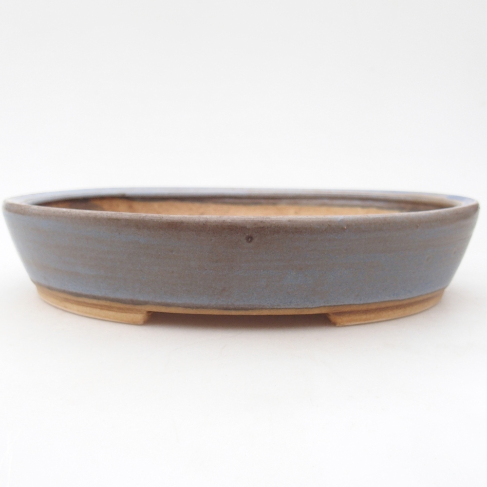 Ceramic bonsai bowl 22,5 x 20 x 4,5 cm, colour blue