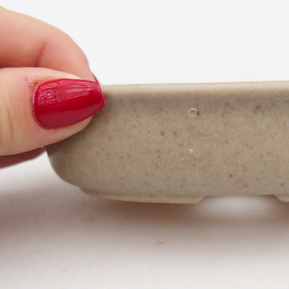 Ceramic bonsai bowl 12 x 8,5 x 3 cm, colour beige