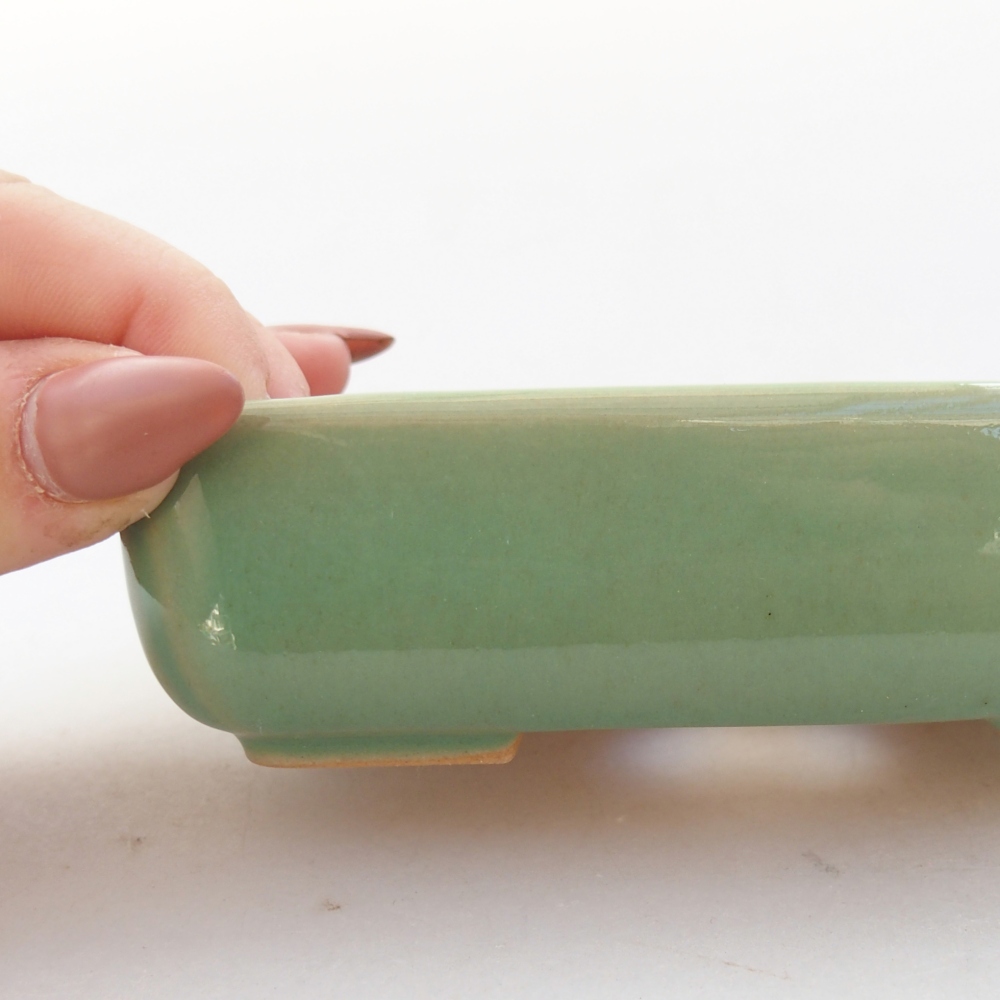 Ceramic bonsai bowl 11,5 x 9 x 3,5 cm, green