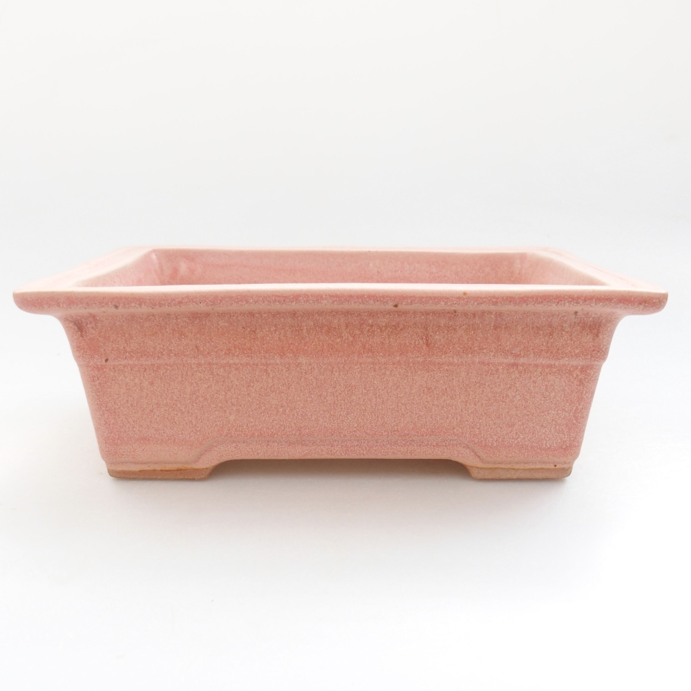 Ceramic bonsai bowl 18,5 x 13 x 6,5 cm, color pink