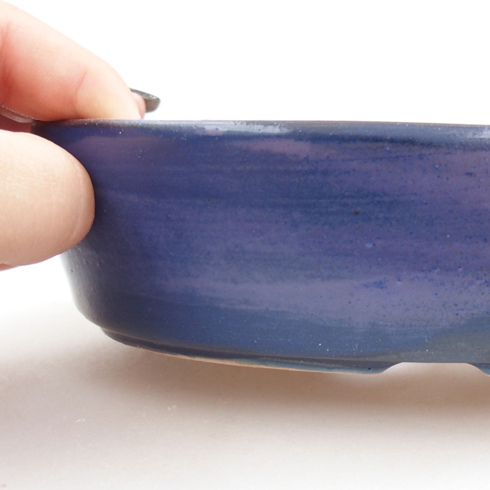 Ceramic bonsai bowl 16,5 x 11,5 x 4 cm, color blue